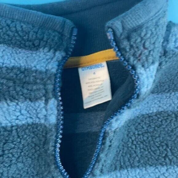 Gymboree Boys Blue & Gray Striped Long Sleeve Pullover 1/4 Zip Sweater Size 4T - Picture 4 of 5